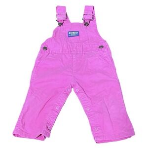 Vintage 90s Oshkosh B'gosh Vestbak Pink‎ Overalls Made In USA Girls 18 Months